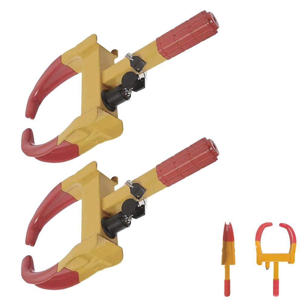 Trava de Pneu Universal Kit 2 Uni Bloqueador De Roda Carro Moto Antifurto Seguranca Roubo Reboque Auto Veiculo