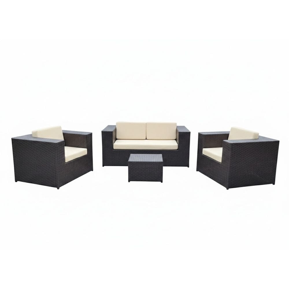 Conjunto de Sofá Quadrado Fibra Varanda Jardim Área Externa