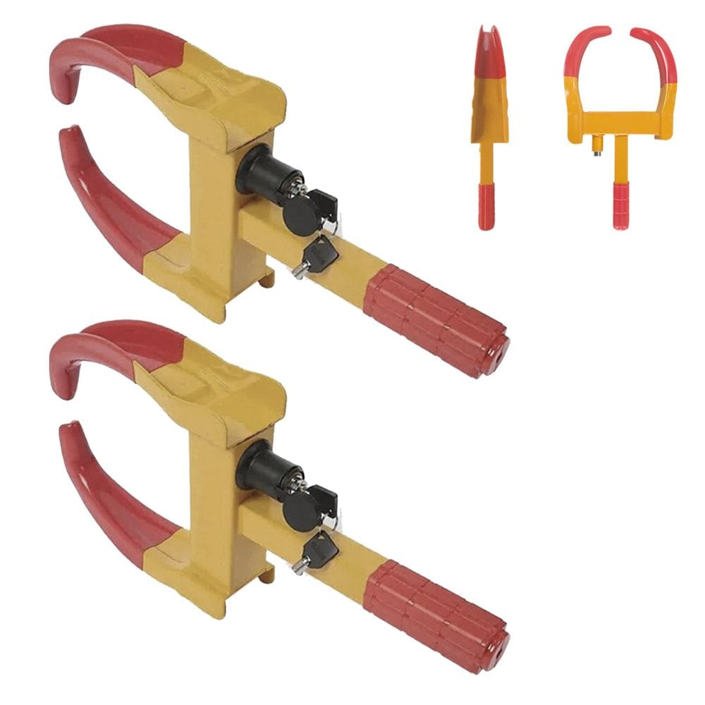 Trava de Pneu Universal Kit 2 Uni Bloqueador De Roda Moto Carro Antifurto Roubo Seguranca Reboque Auto Veiculo