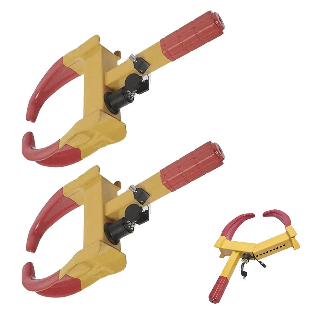 Trava de Pneu Universal Kit 2 Uni Bloqueador De Roda Moto Carro Antifurto Roubo Seguranca Reboque Veiculo Auto