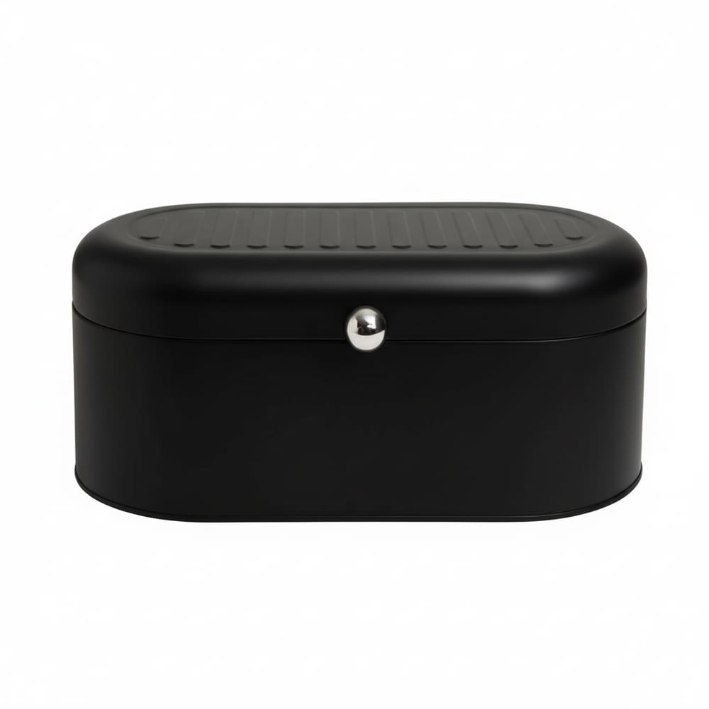 Porta Pão em Metal 33x18x15cm Vintage Preto