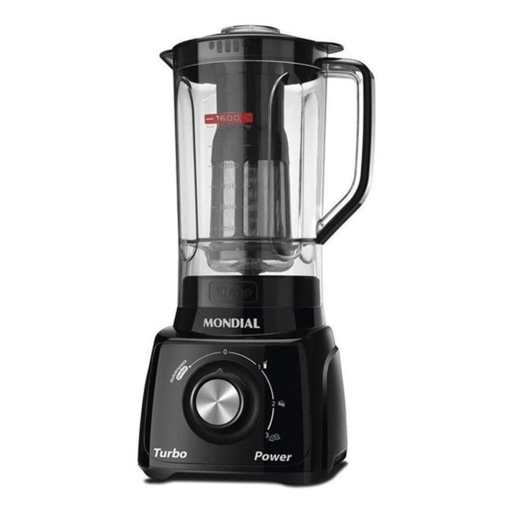 Liquidificador Portatil 2.2 Litros Mondial Turbo Power Preto L99 110V