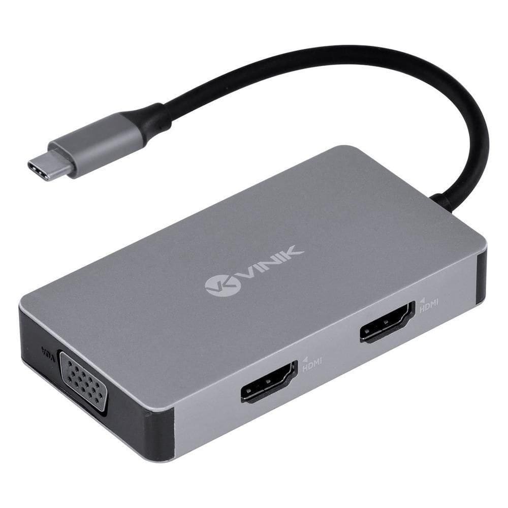Hub Usb Tipo C - Type C 5 Em 1 Com 2 Hdmi + Vga + Usb...