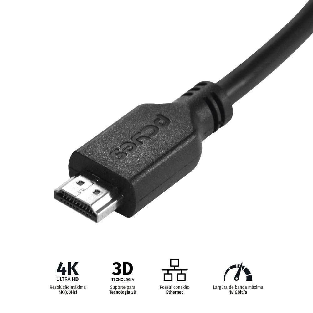 Cabo Hdmi 2.0 4k 30awg Puro Cobre 15 Metros - Phm20-15