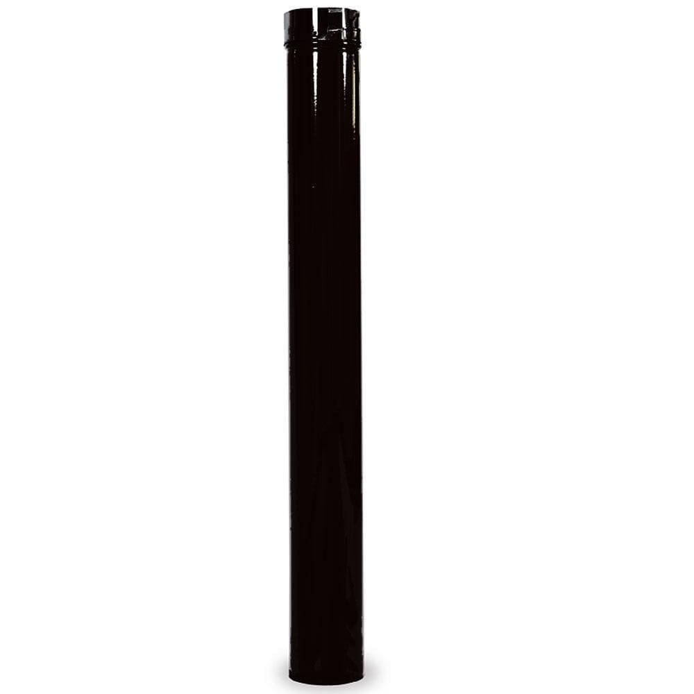 Cano Para Chaminé Venax Esmaltado Preto 1m 110 Mm 7585
