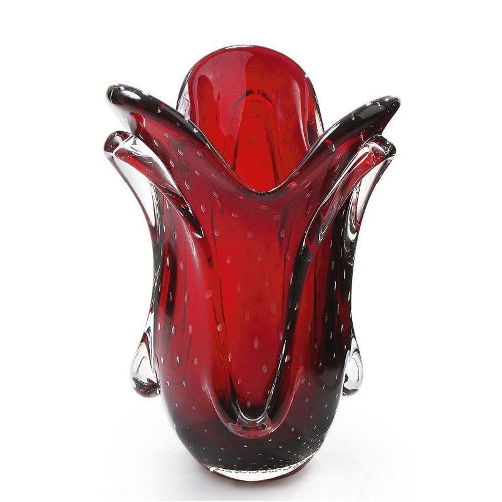 Vaso Em Cristal Murano Vermelho - São Marcos