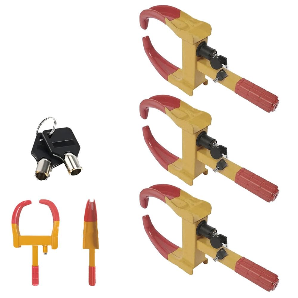 Trava de Pneu Universal Kit 3 Uni Bloqueador De Roda Moto Carro Antifurto Roubo Seguranca Reboque Auto Veiculo