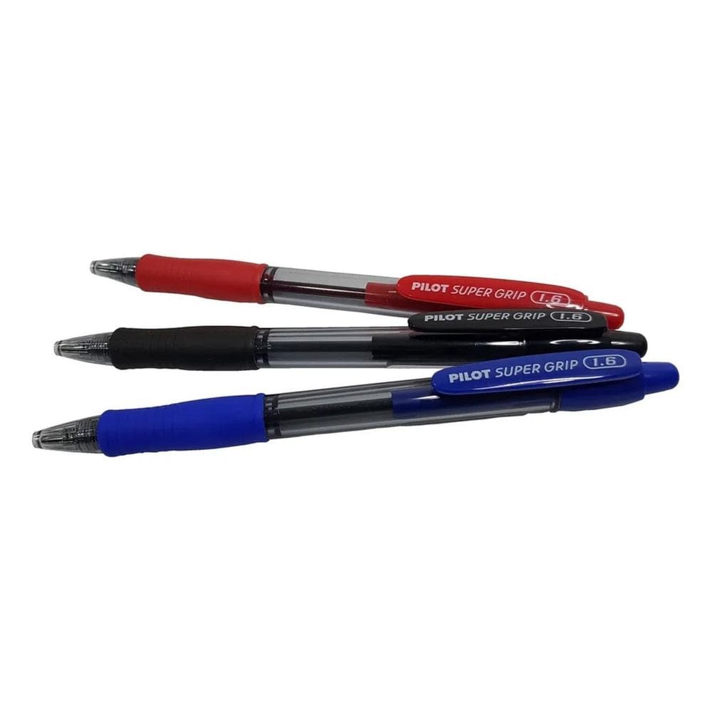 Caneta Pilot Super Grip 1.6Mm: Kit 3 Cores Essenciais