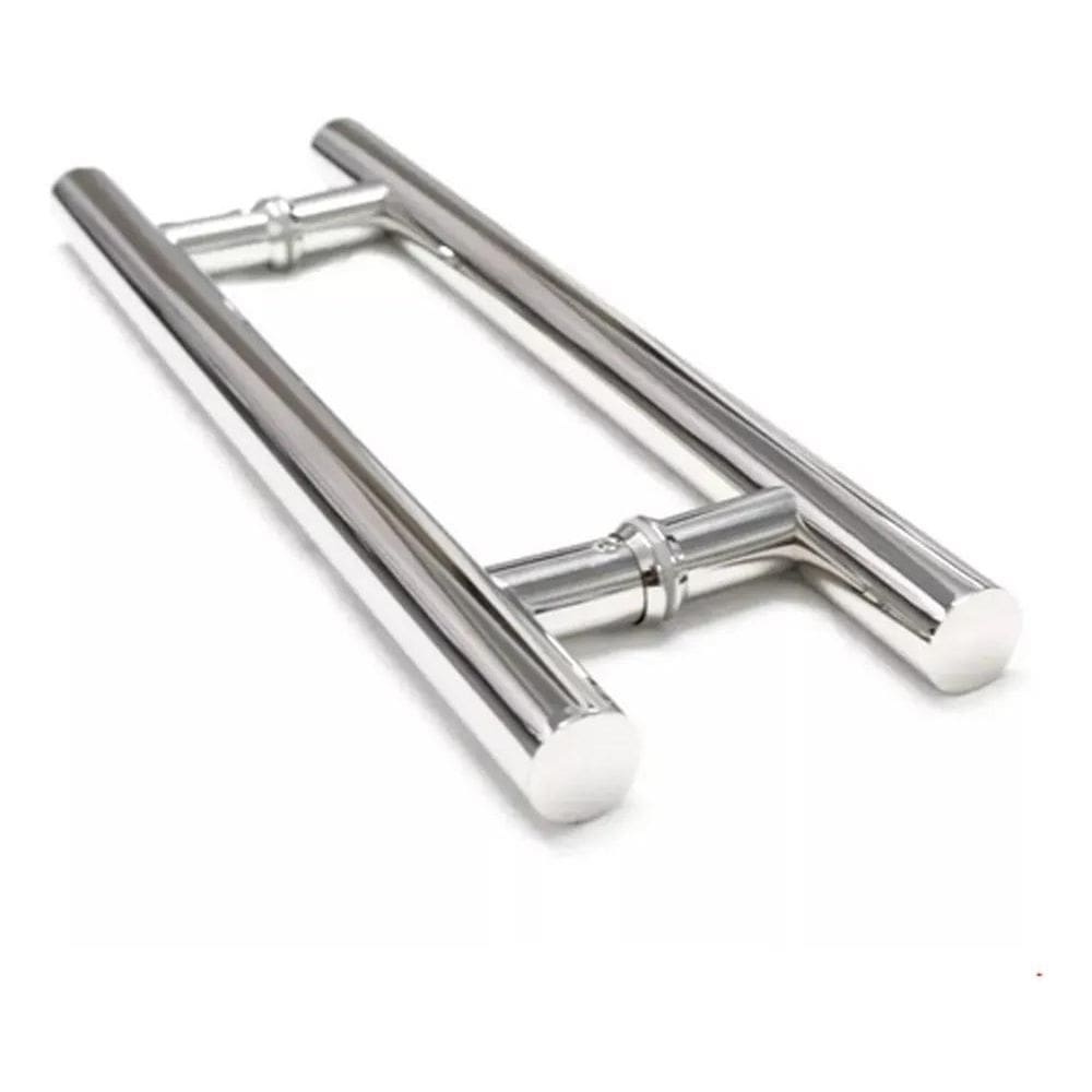 Puxador Inox 60Cm Duplo H Portas/Portões Resistente