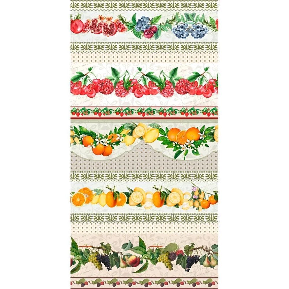 Barrado Tricoline 100% Algodão Pano De Frutas Diversas