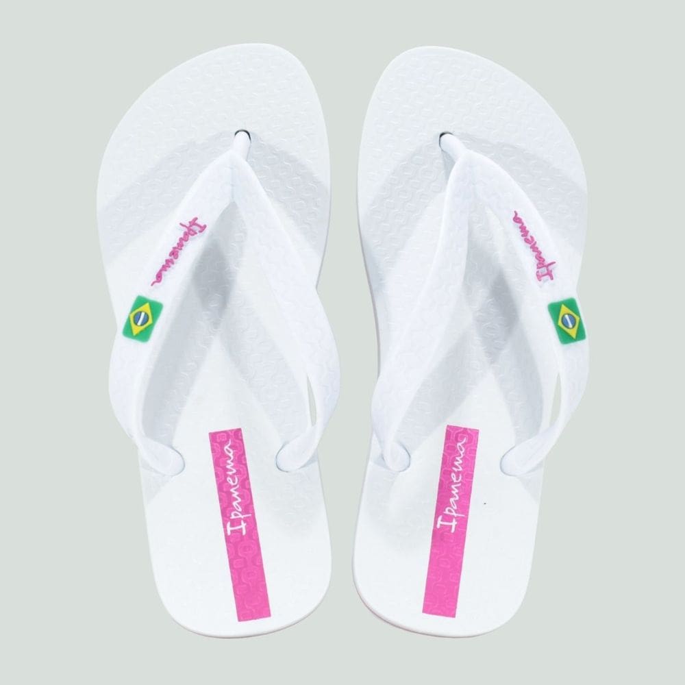 Chinelo Ipanema Brasil Branco/Rosa