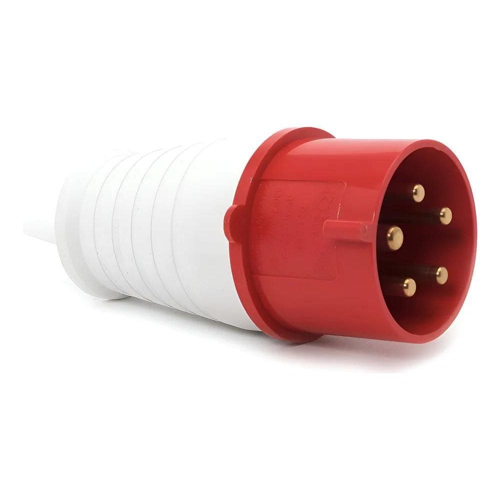 Plugue Industrial 3P+T+N 32A 380V Vermelho Seg. Ip44