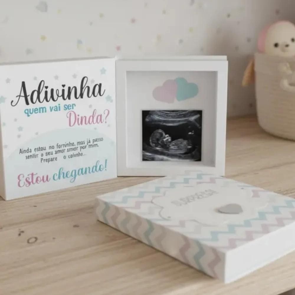 Caixa Revelação Gravidez Família Presente Emocion Dinda