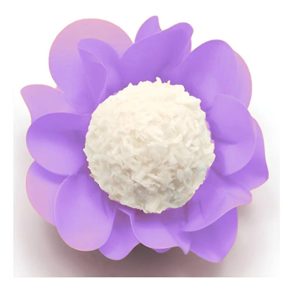 Forminhas Flor Luxo 80 Und: Casamento, Festa, Doces F Lilás