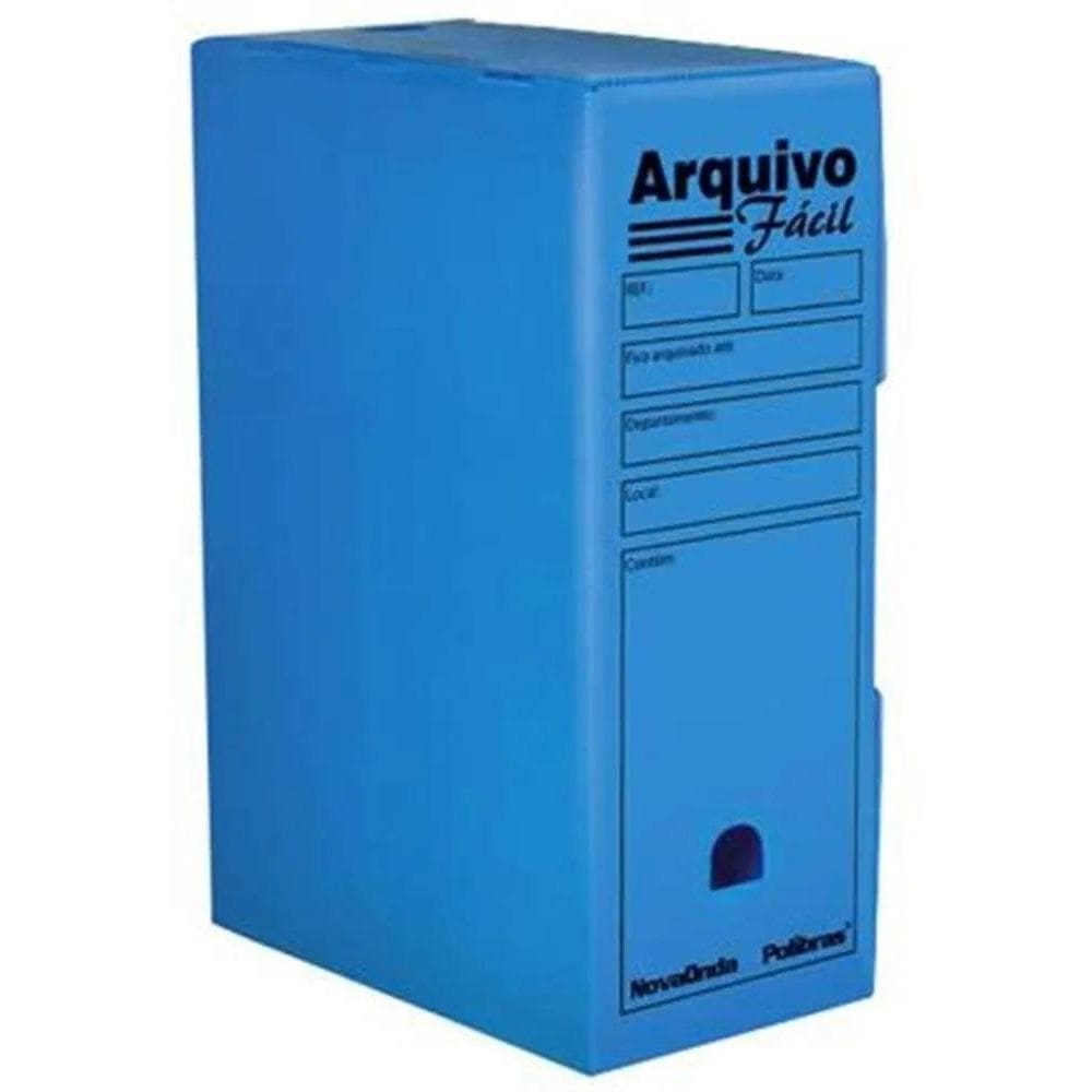 Kit 10 Caixas Arquivo Morto Ofício Polionda Durável Azul
