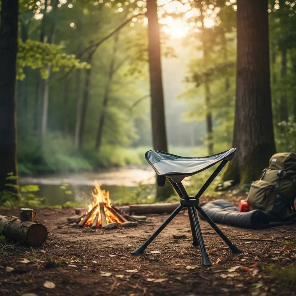 Banqueta Dobrável Camping Praia Pesca Leve Port Cinza