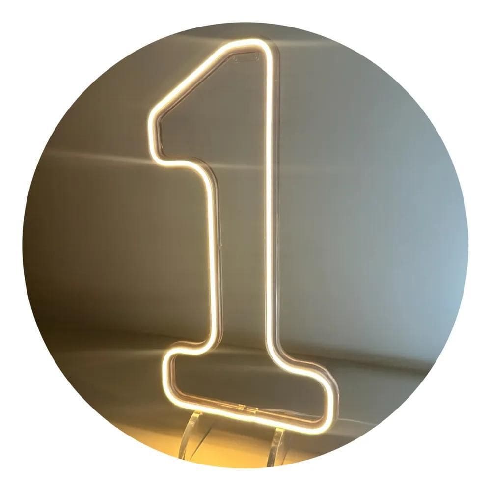 Luz Neon Número 50Cm: Festa, Deco 5 Branco Quente 127/220V
