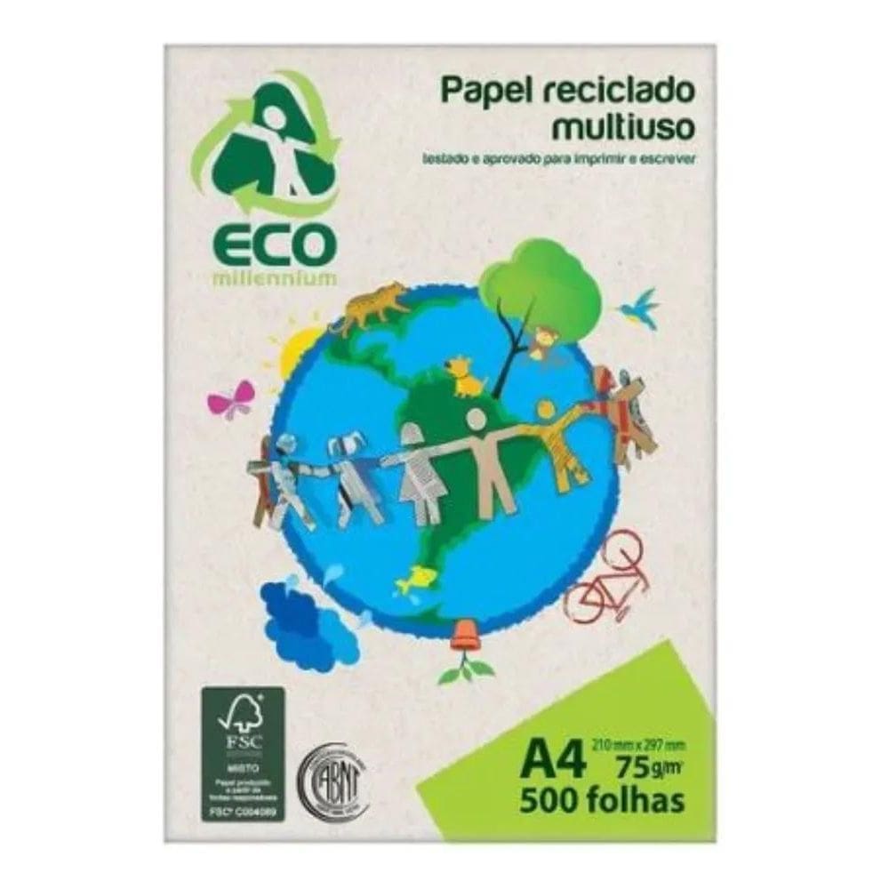 Papel Sulfite Reciclado A4 75G Bege 500 Folhas Eco