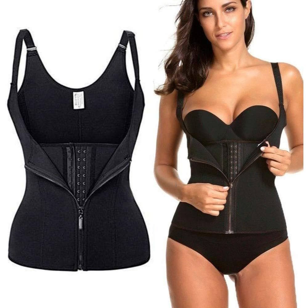 Cinta Modeladora Dupla Compressão Redutor Ziper Preto Tamanho:M