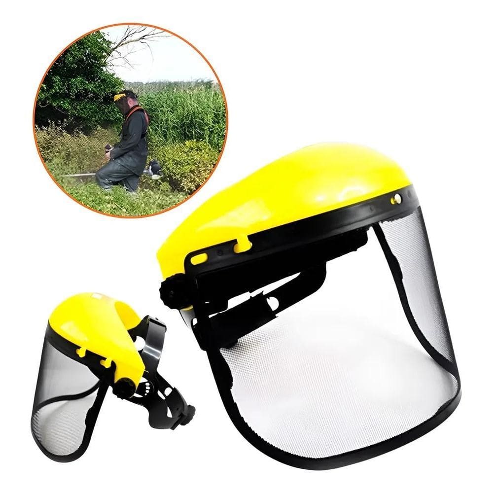 2X Protetor Facial Com Tela De Aço Para Roçadeiras Motosserr
