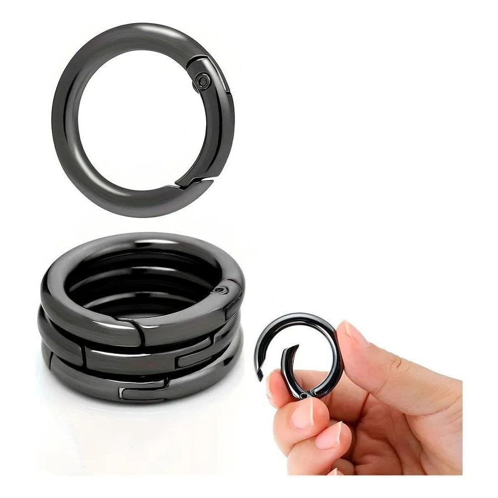 Kit 10 Argolas Mosquetão Para Bolsas Artesanato 2, Ônix