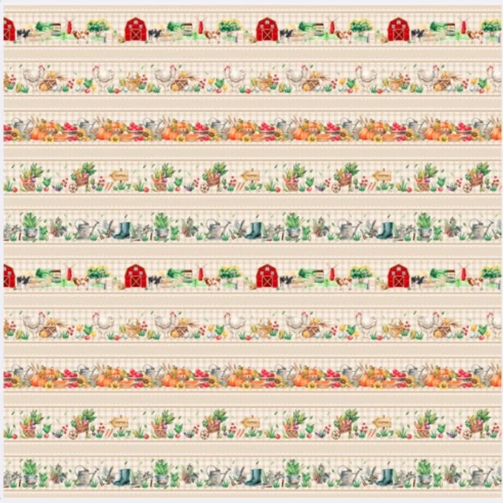 Barrado Tricoline 100% Algodão Pano De Prato Fazendinha