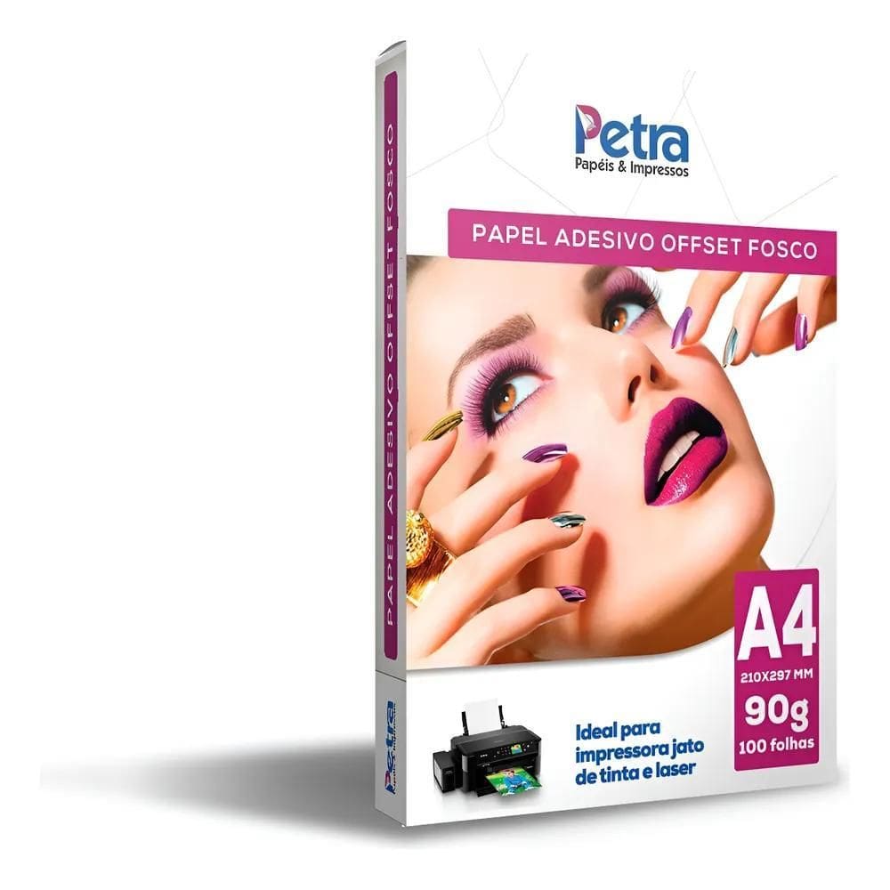 100 Folhas A4 Offset Adesivo Jato Tinta Fosco