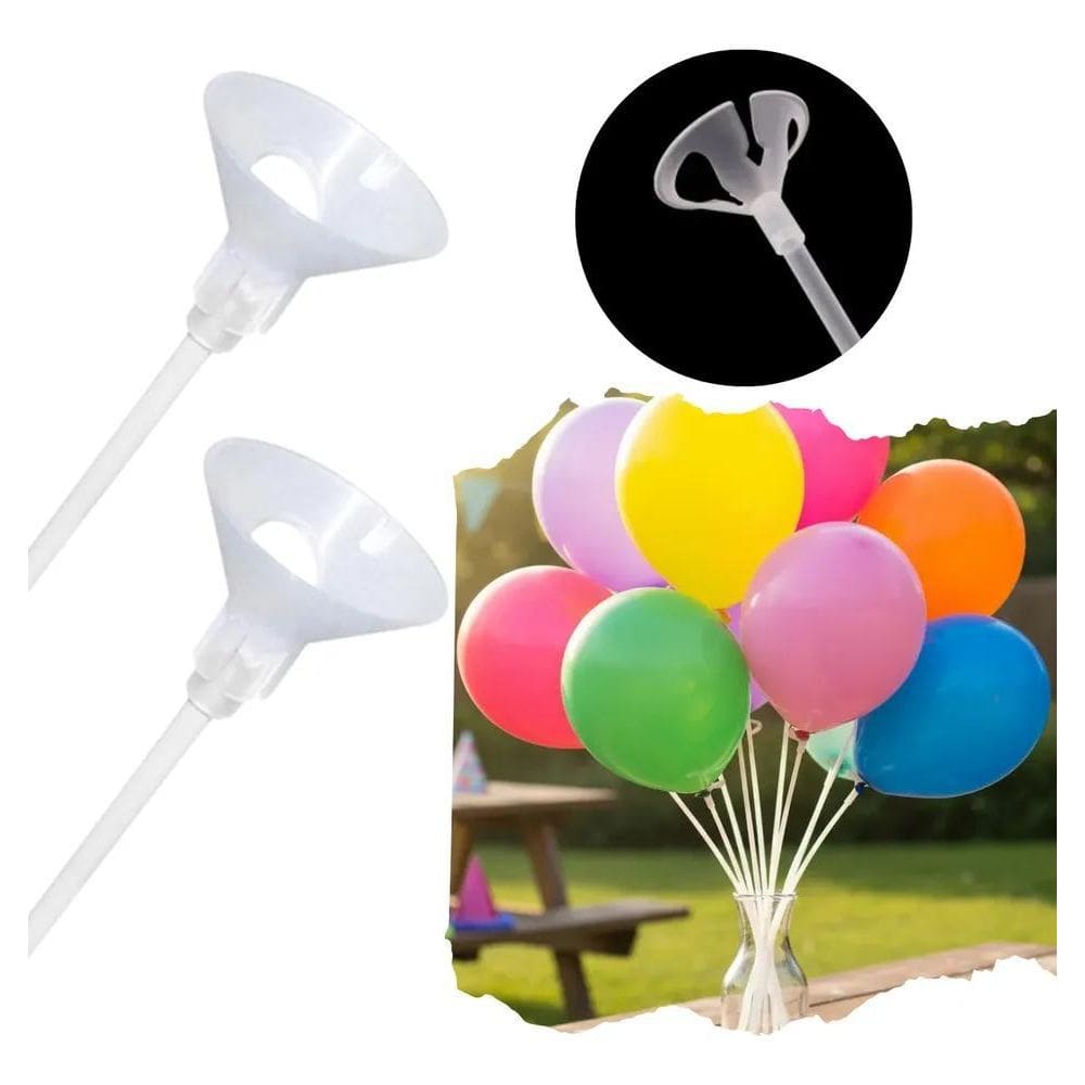 Suporte Pega Balão Transparente 33Cm - Decoração Festas Incr