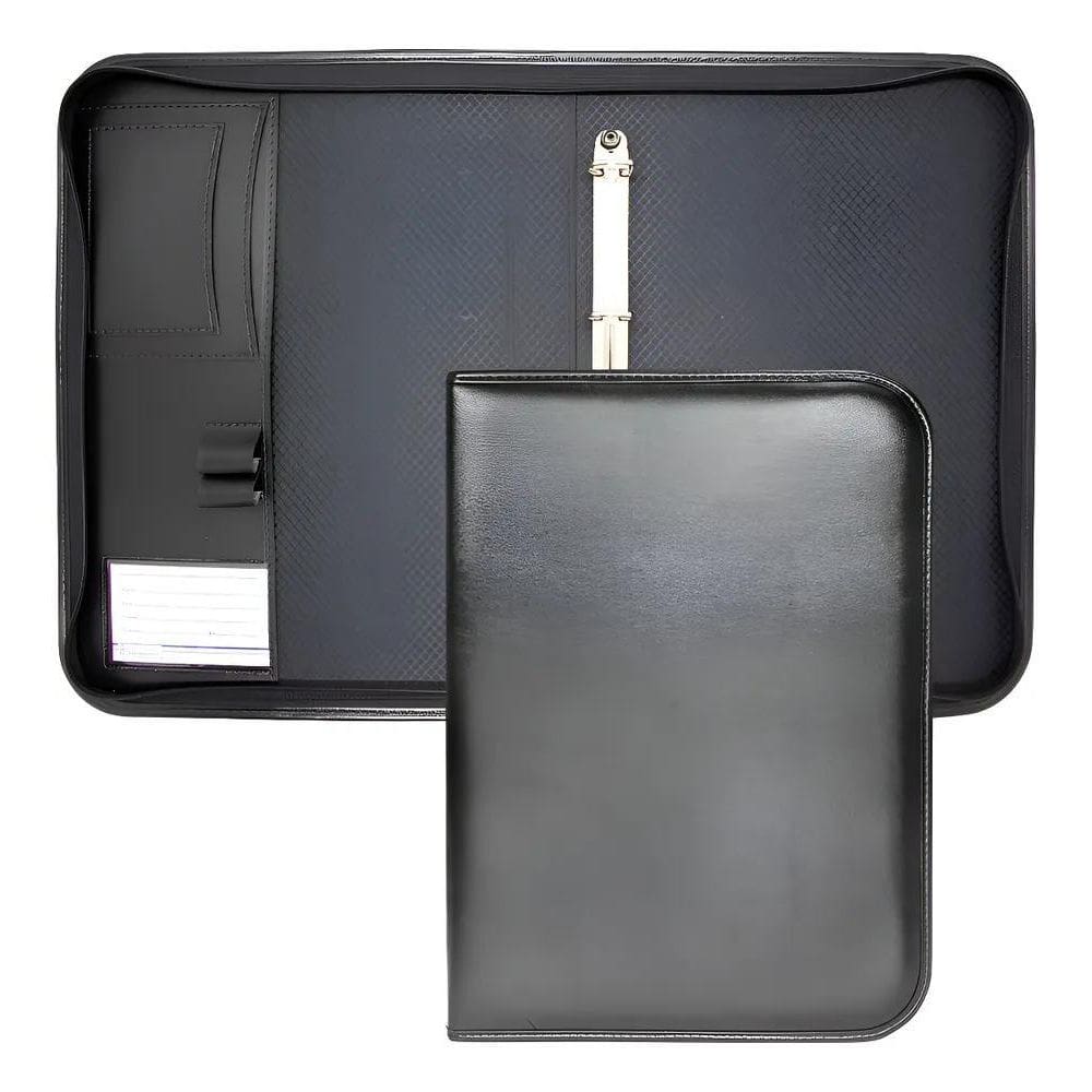 Pasta Executiva A4 Couro Porta Caneta Cartão Zíper