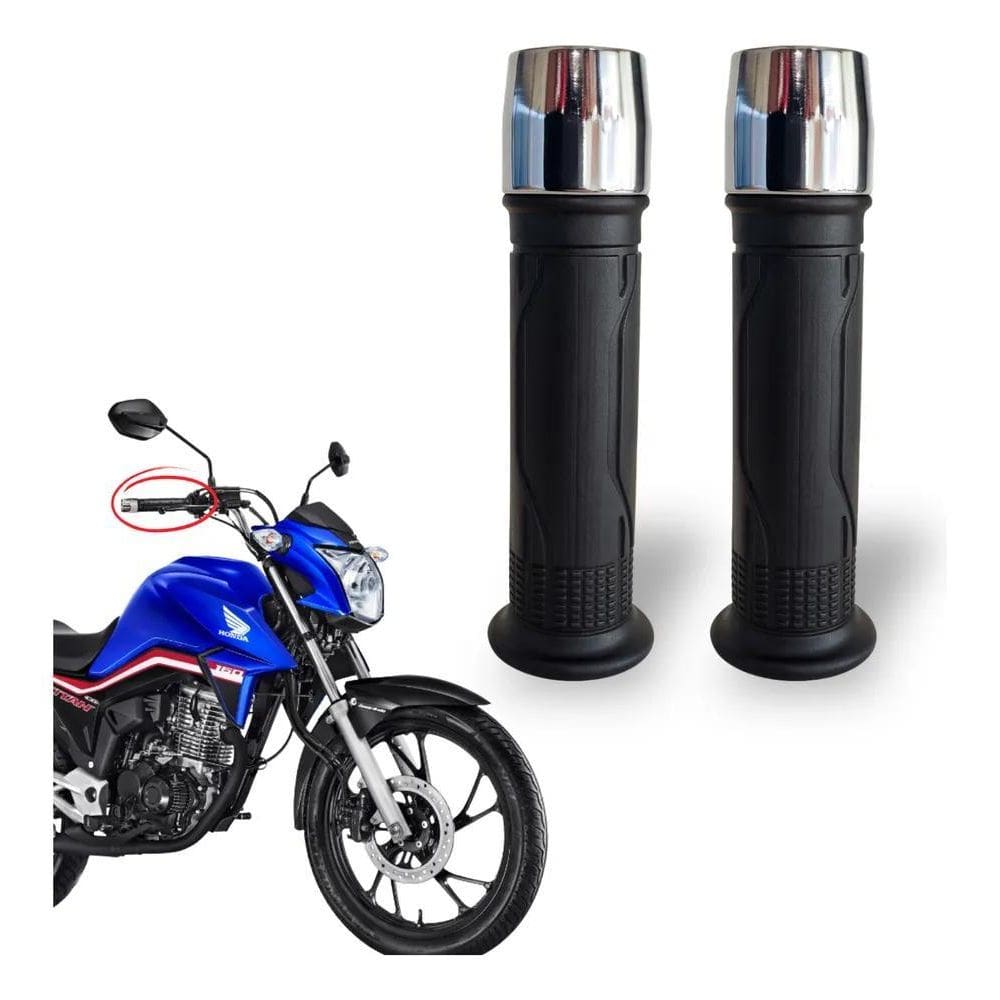 Manoplas Pcx/Titan 160 Cromado + Pesos Guidão