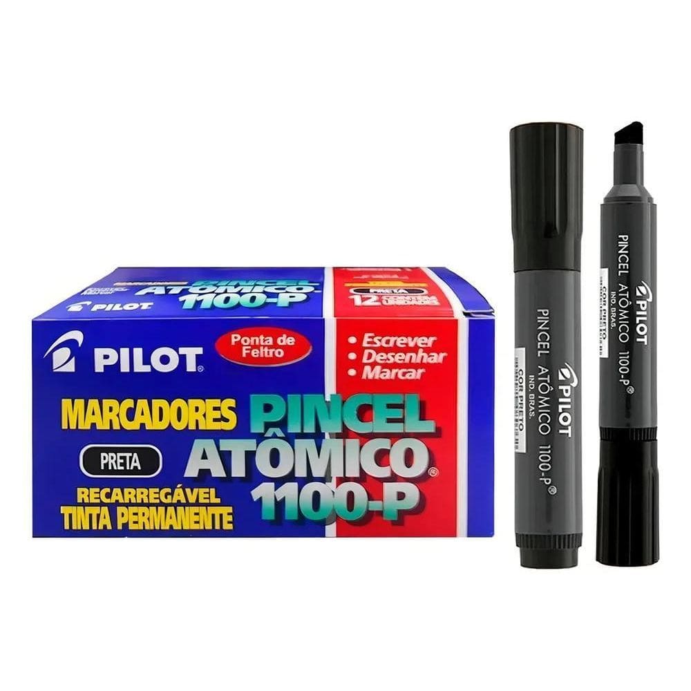 Pincel Atômico Pilot 1.100 Preto: Tinta Permanente Profissio