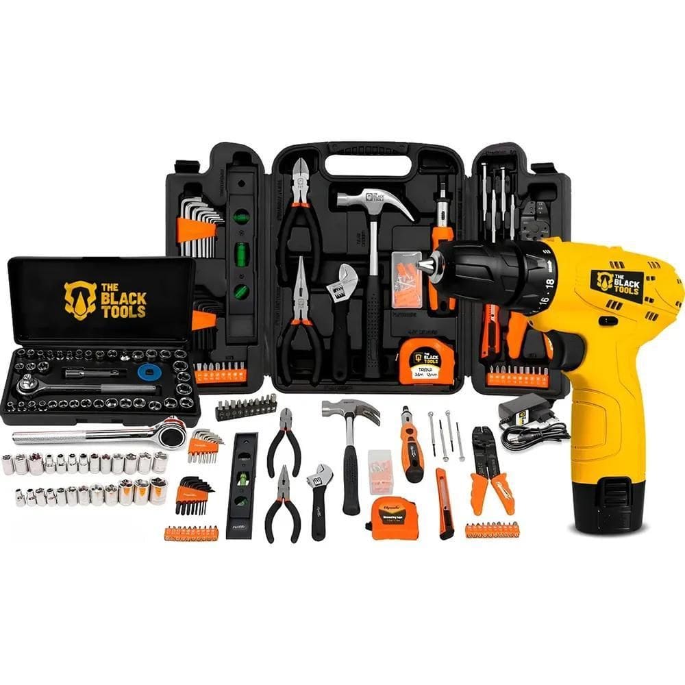 Kit Ferramentas Completo 169 Peças + Parafusadeira 12V