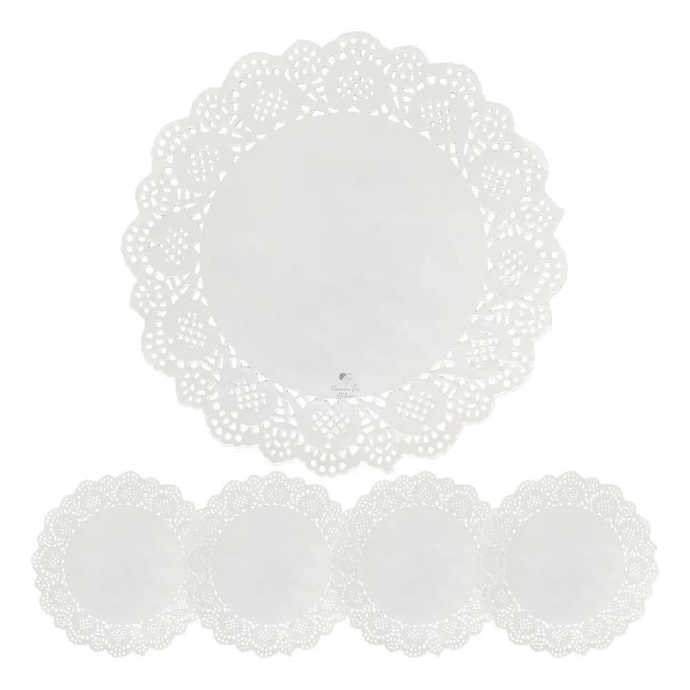 2X 50 Unidades Papel Rendado Doilie 30 Cm Branco