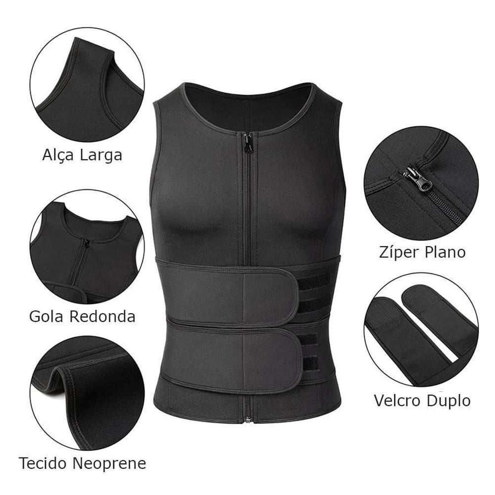 Cinta Modeladora Masculina Regata Slim Compressão Diminuir Barriga Tamanho:XXL