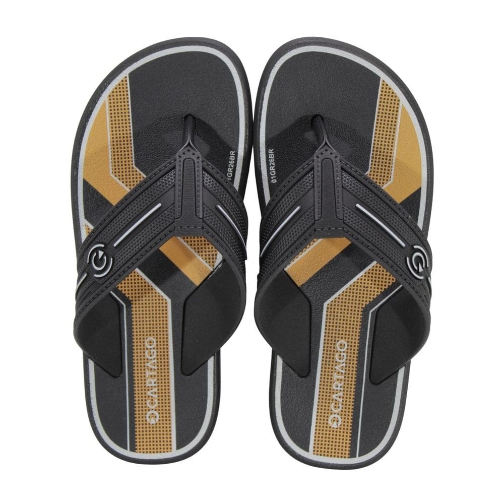 Chinelo Infantil Cartago Palermo Preto/Amarelo