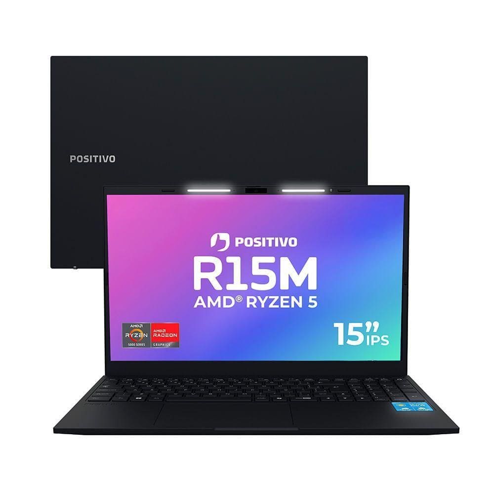 Notebook Positivo Vision R15m Amd® Ryzen 5-5625u Linux 8gb Ram 256gb Ssd Wi-fi 6 15” Full Hd Ips Minitela - Preto