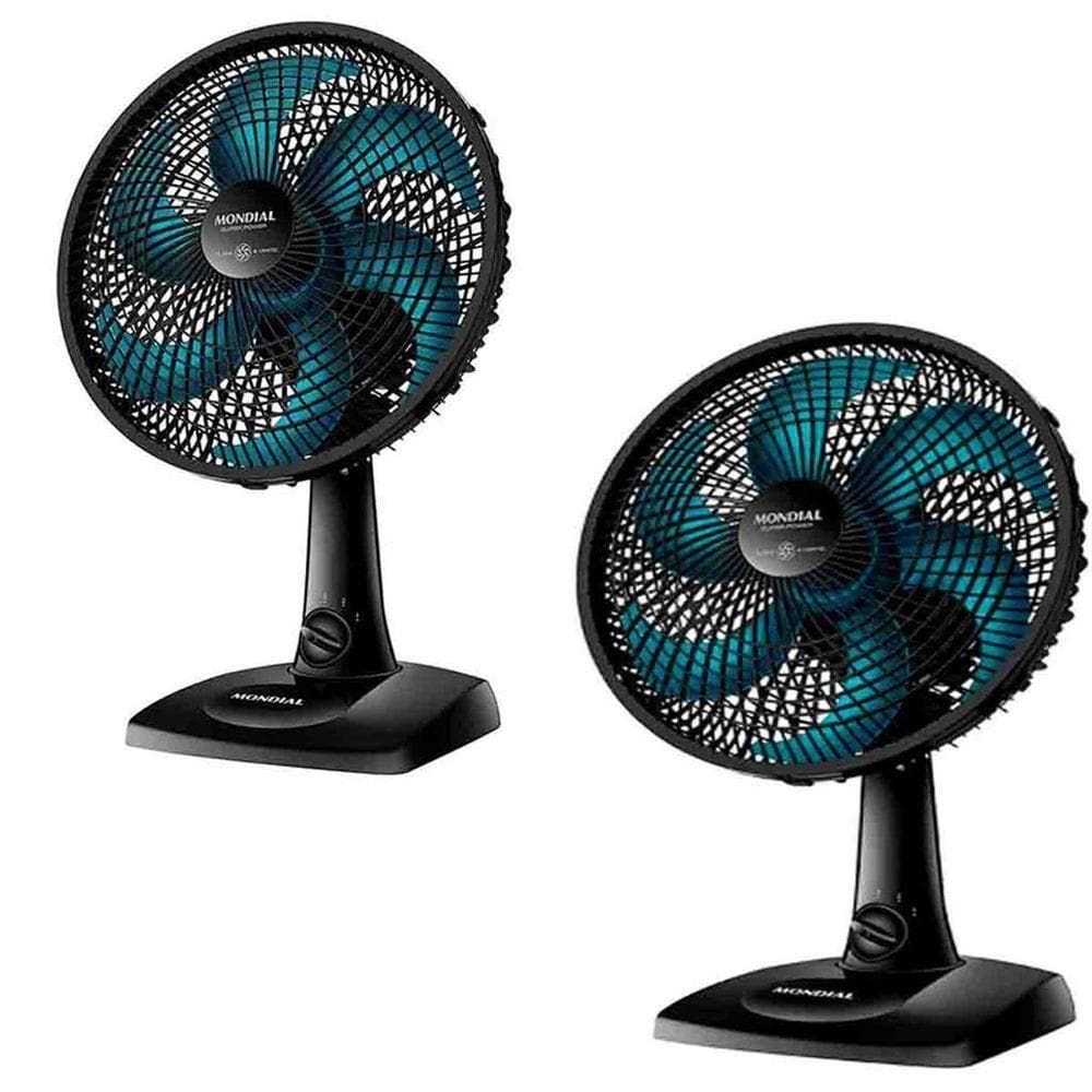 Kit 2 Ventilador De Mesa Mondial Super Power Vsp30 Azul Petroléo 220V