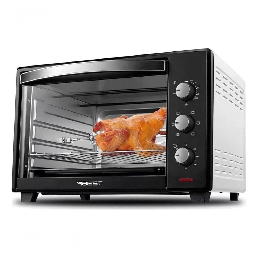 Forno De Bancada Elétrico Best Básico 48 Litros Preto-branco 110V