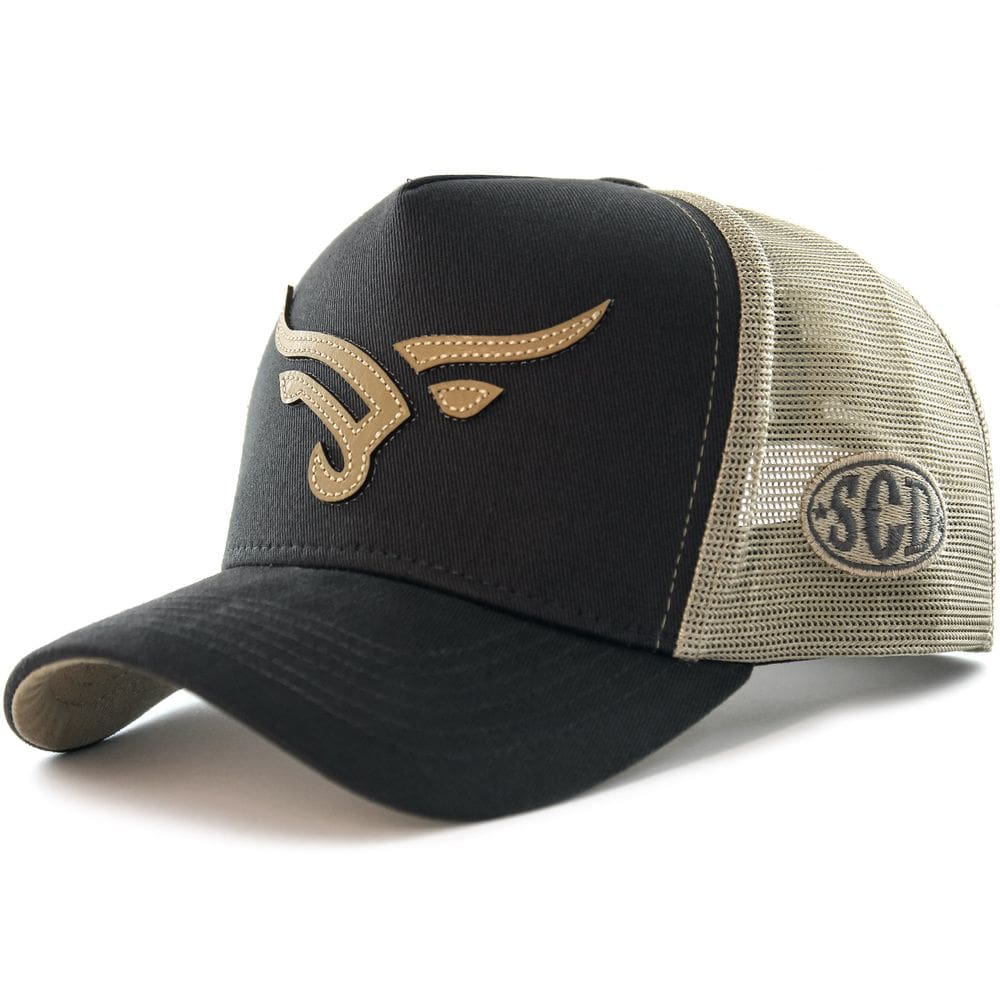 Boné Sacudido`s - Boi Estilizado - Cinza -Tamanho Especial