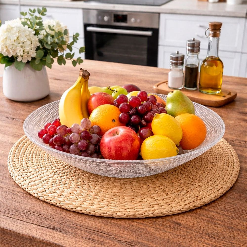 Fruteira Redonda Vidro Saladeira Centro Mesa Cozinha 1,700ml