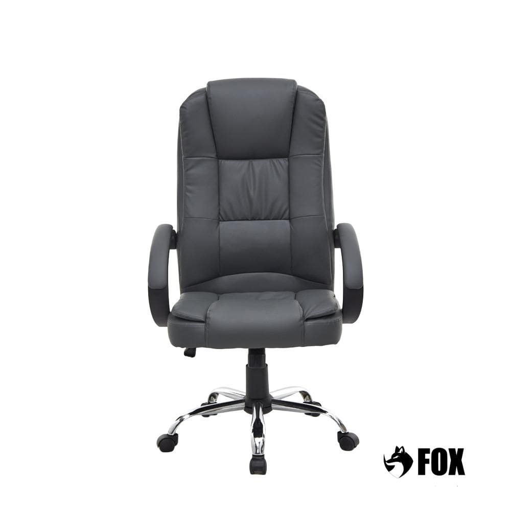 Cadeira de Escritório Presidente Fox Racer Base Cromada com Rodinha Cinza UT-C300