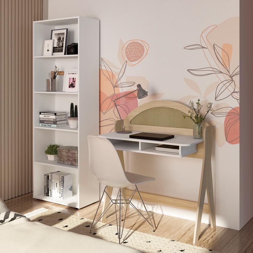 Conjunto Para Escritório com Escrivaninha Ceci e Estante Multy Artely