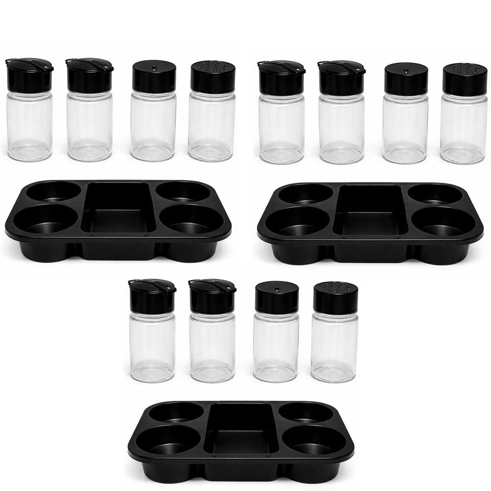 Kit 3 Porta Condimentos para Restaurantes e Lanchonetes 4 Frascos