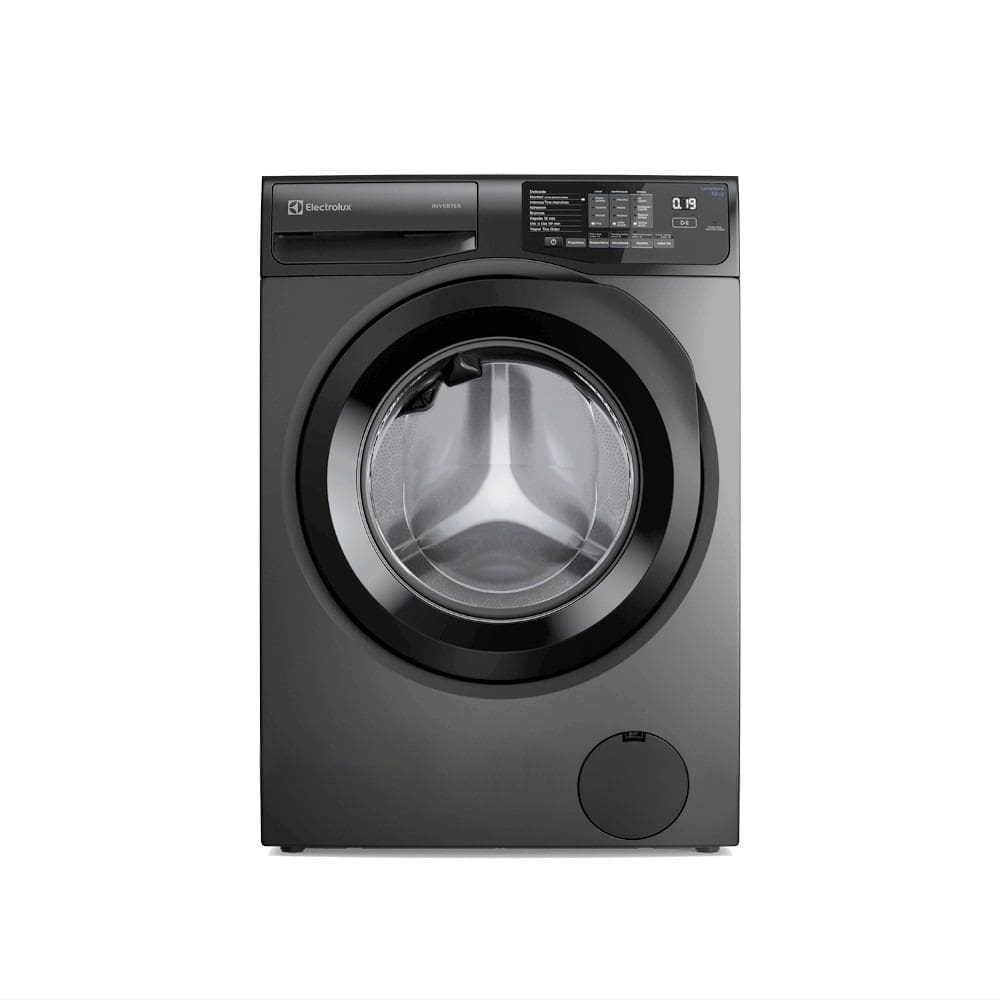 Máquina de Lavar Frontal Electrolux 12kg Cinza Ônix Inverter com Água Quente e Lavagem Inteligente (LFC12)