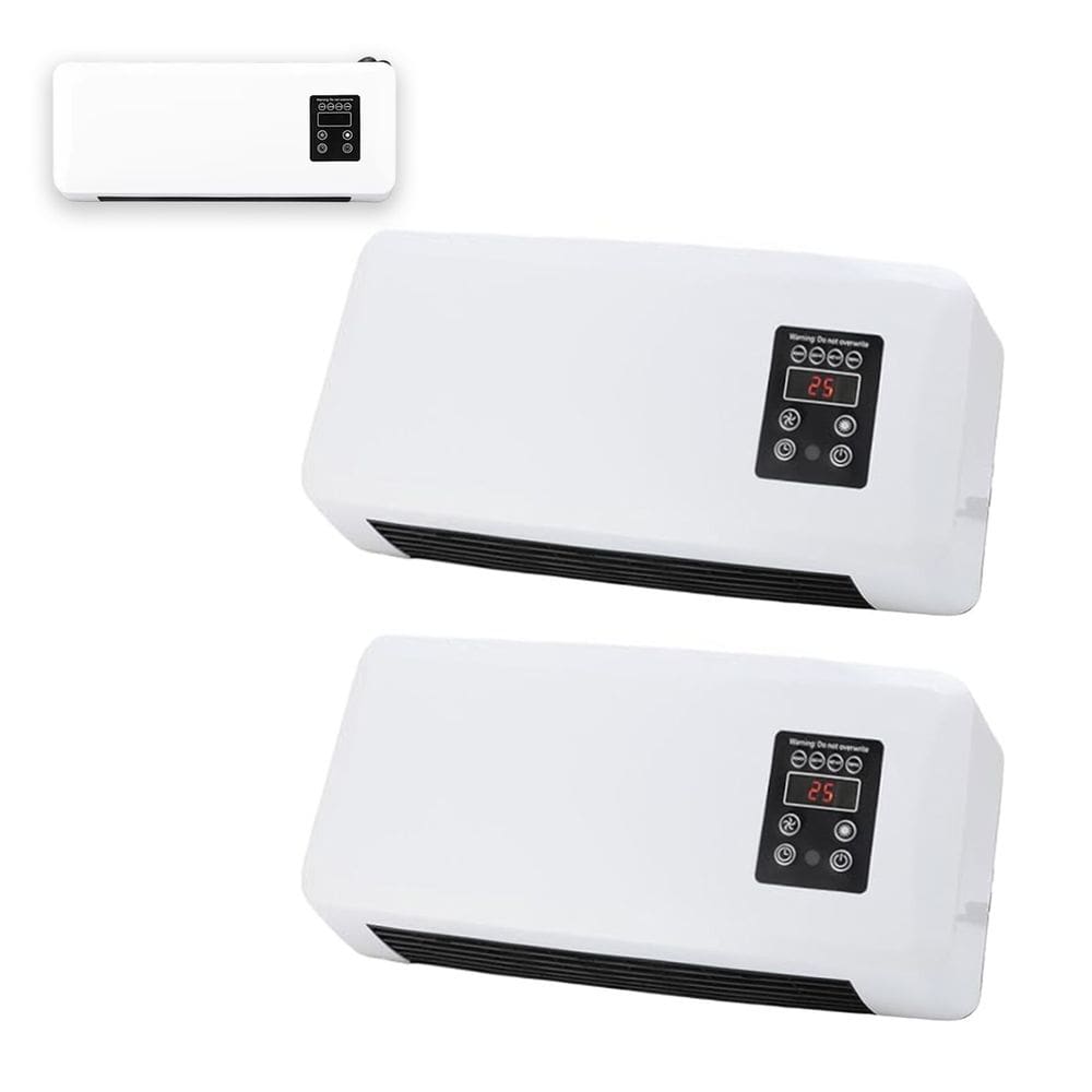 Aquecedor Kit 2 Uni Climatizador Ventilador de Parede 3 em 1 Seca Roupa Controle Remoto Refrigera Ajuste de Temperatura