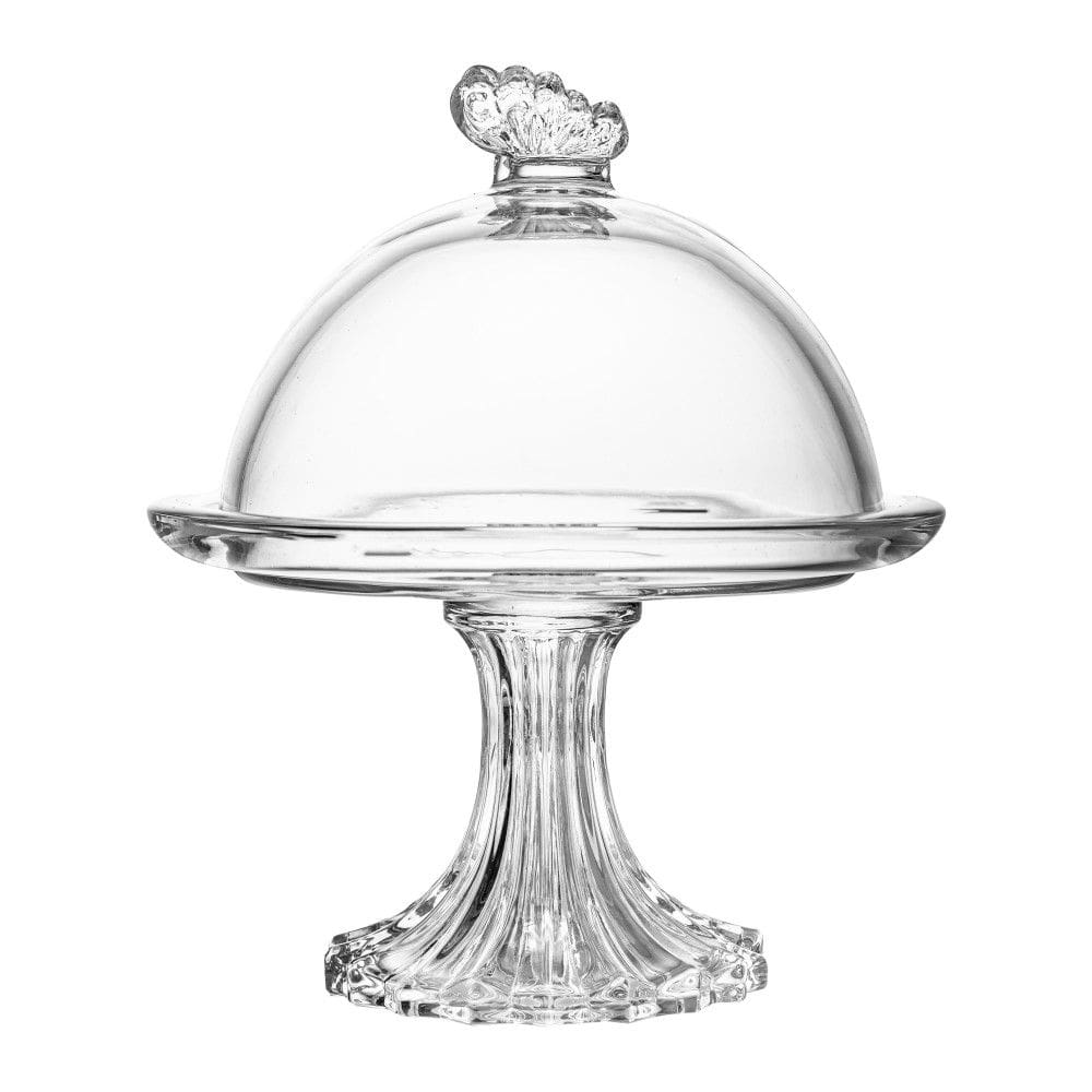 Prato para Doce com Pé Butterfly Cristal 15 x 18cm Wolff