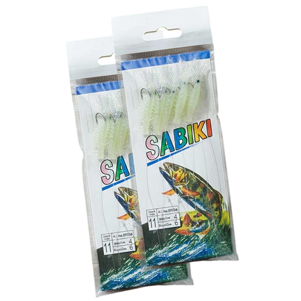 Isca Artificial Pesca Sabiki Camarao Kit 2 Uni Lambari Robalo Tainha Mar Rio Lago Mangue Pescaria Esportiva Noturna