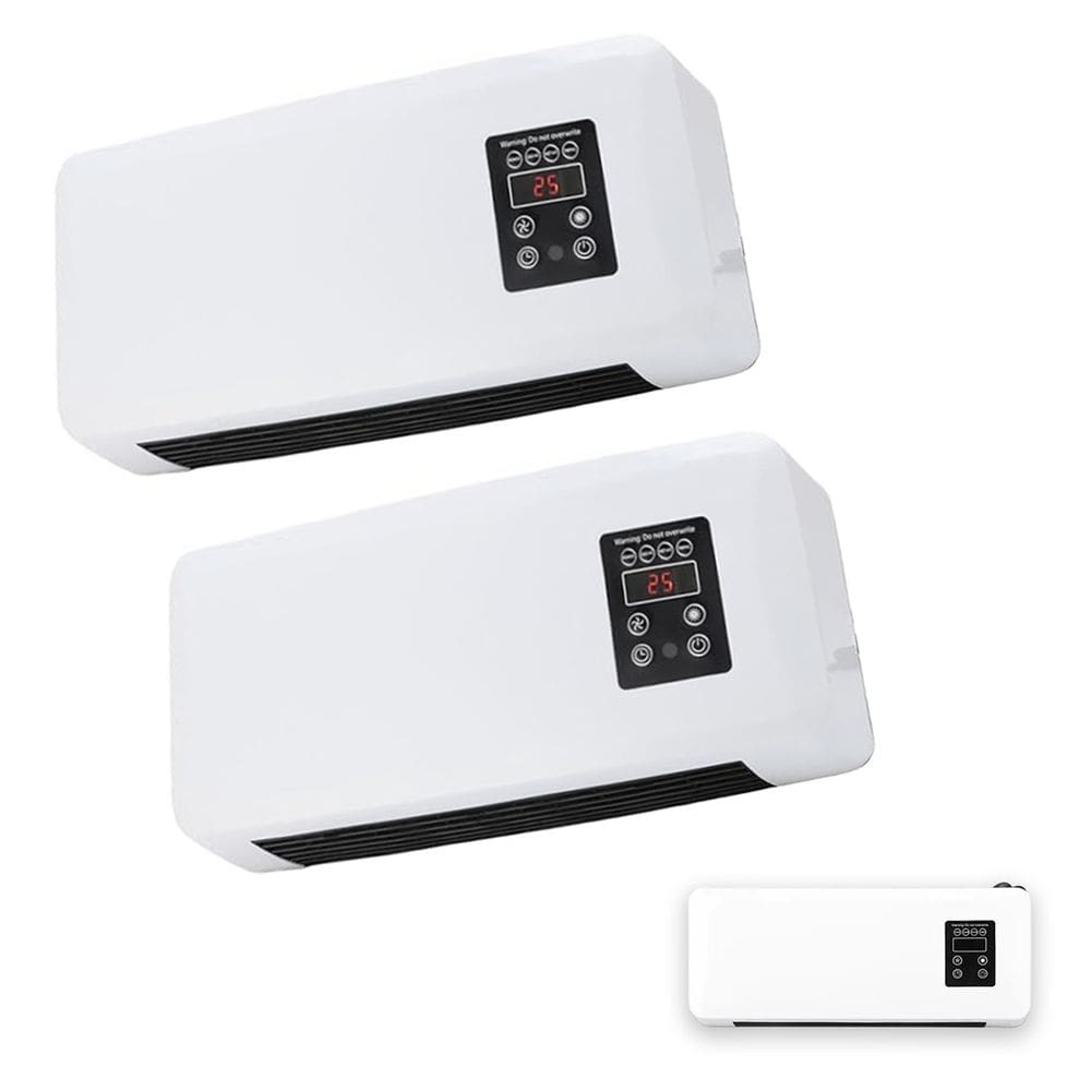 Aquecedor Kit 2 Uni Climatizador 3 em 1 Ventilador de Parede Controle Remoto Refrigera Seca Roupa Ajuste de Temperatura