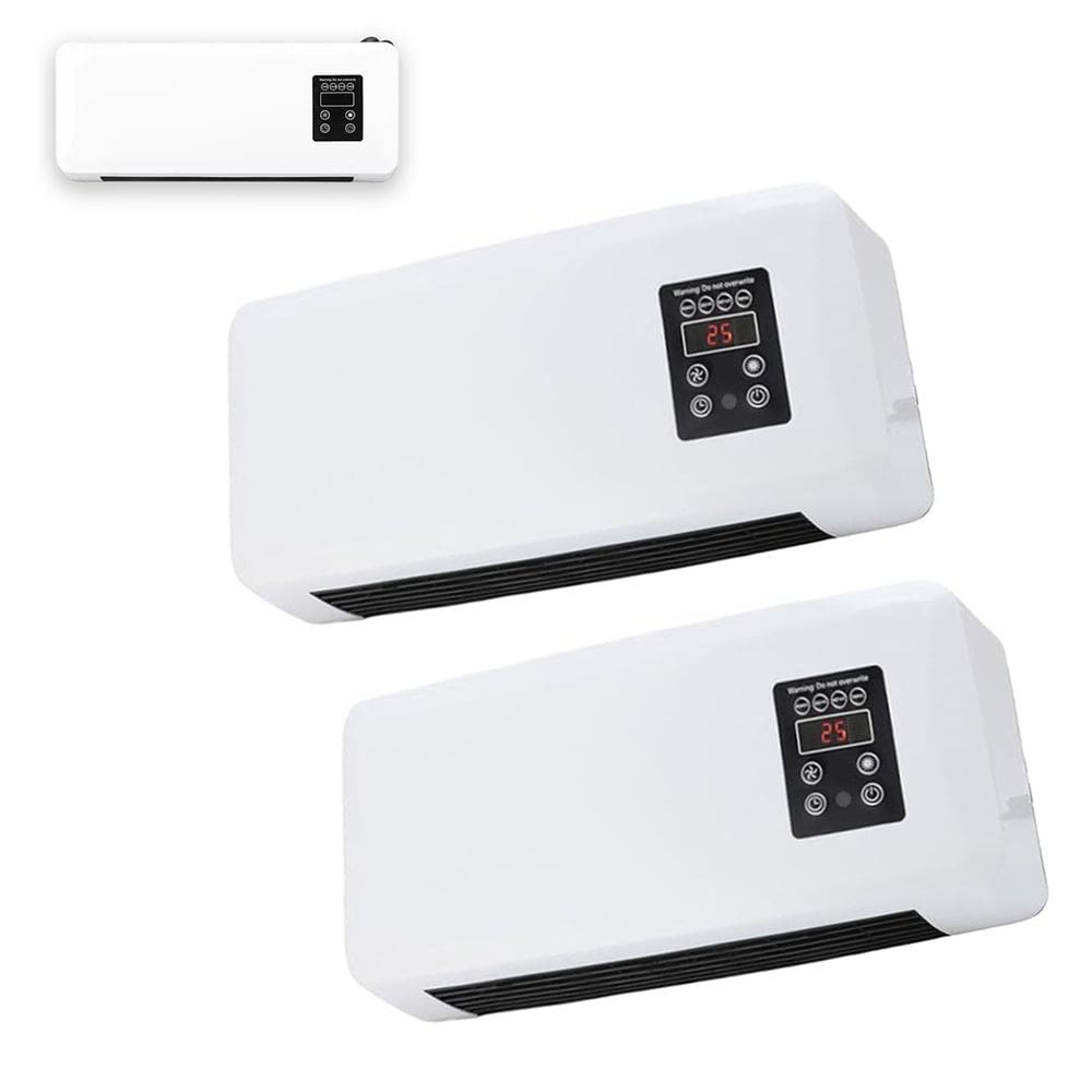 Aquecedor Kit 2 Uni Climatizador 3 em 1 Ventilador de Parede Controle Remoto Refrigera Ajuste de Temperatura Seca Roupa