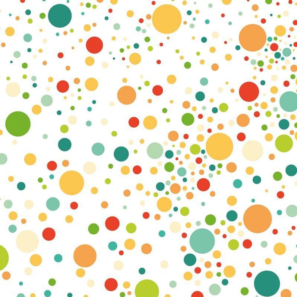 Papel De Paarede Branco E Bolinhas Coloridas Autocolante